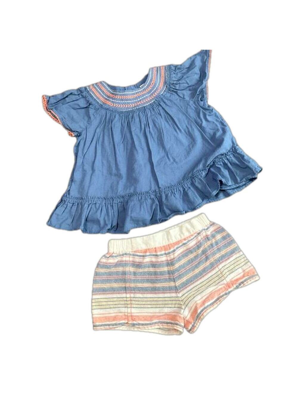 Tommy Bahama Girls Shirt Short 2 Piece Set Size 4T EUC